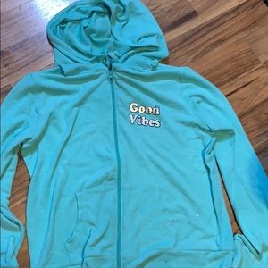 Rue21 teal  girls hoodie with pockets Sz XL
